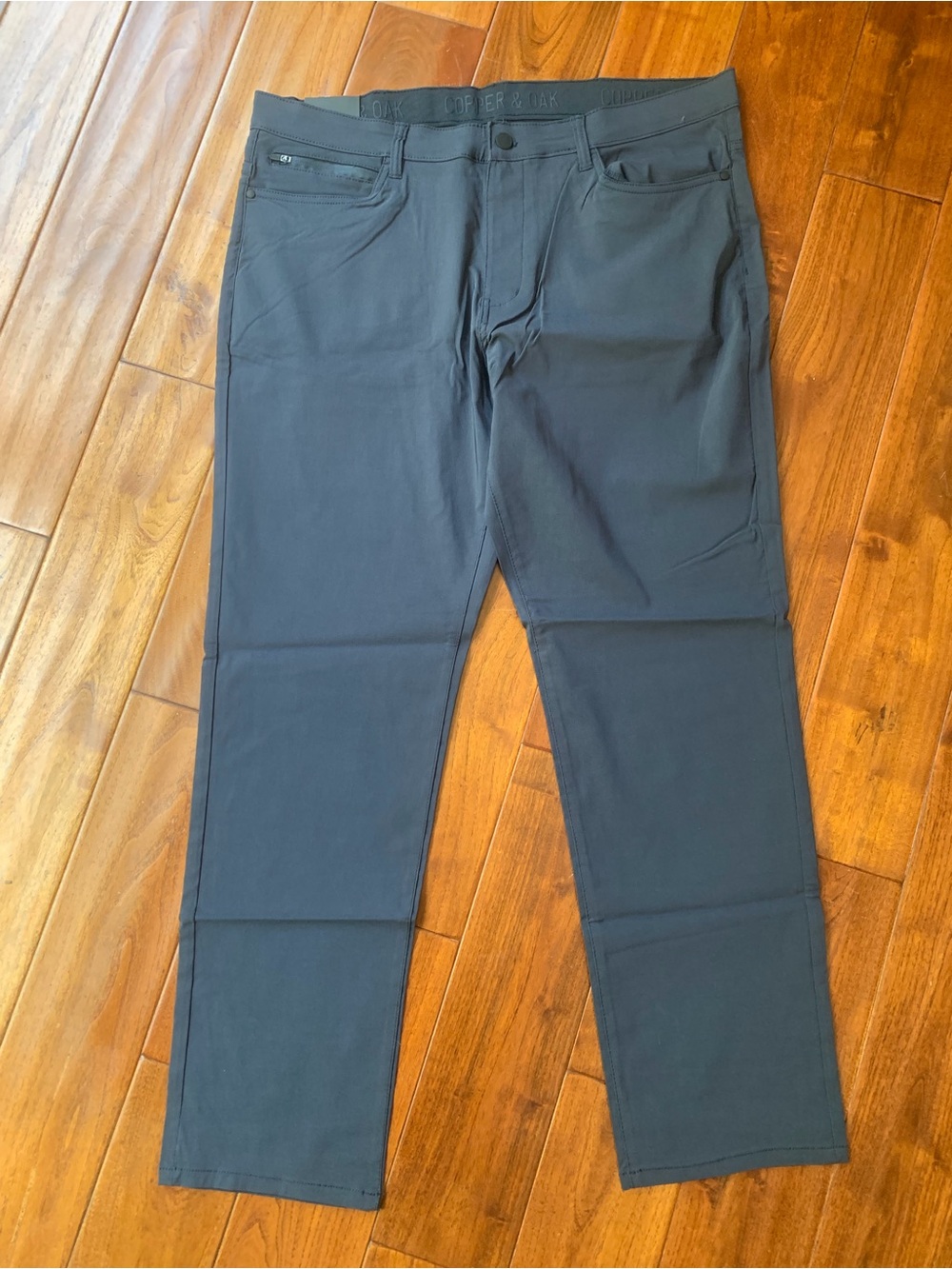 Copper & Oak Pants Men's Size 38x32 Blue All Day Tec Performance Travel Chinos